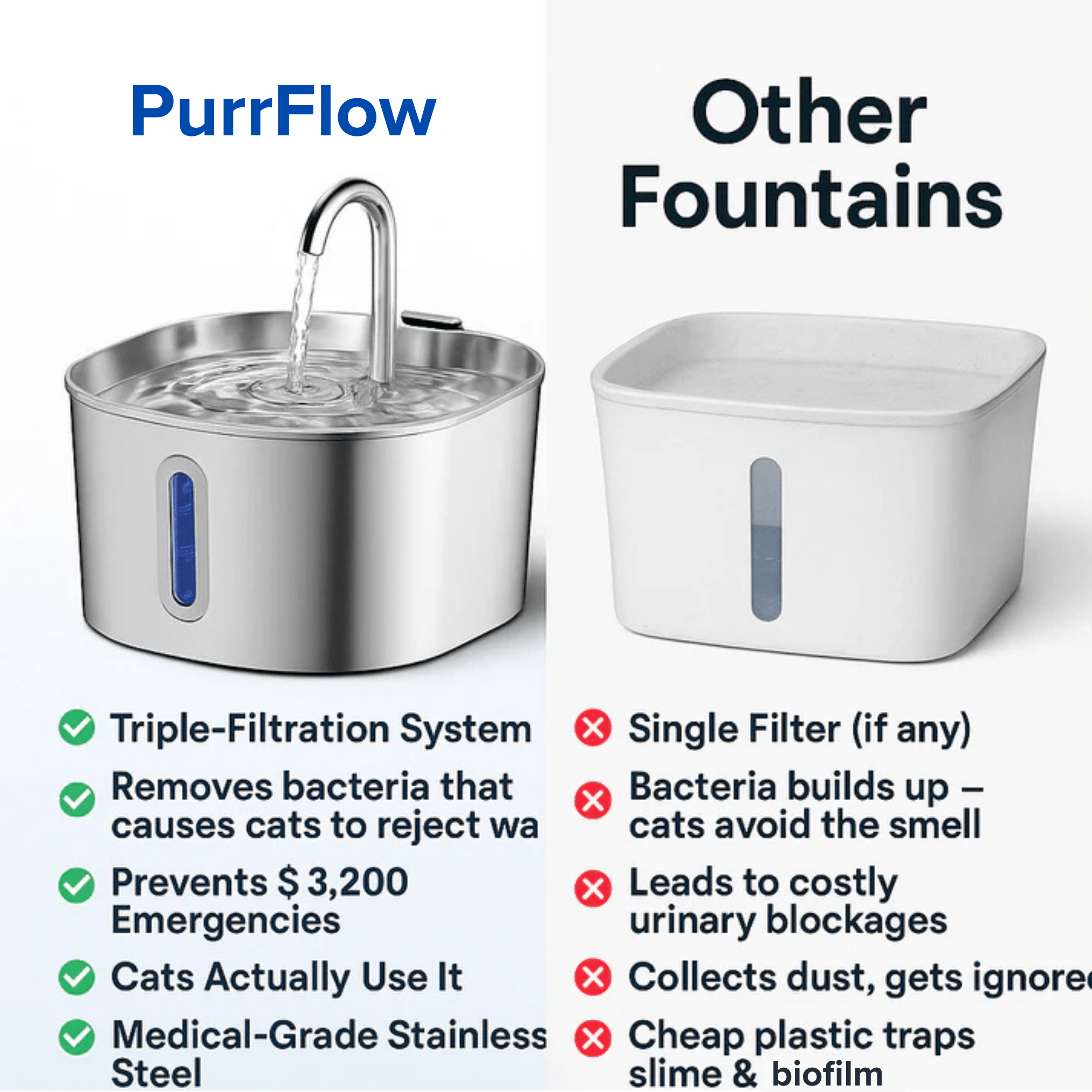 PurrFlow™ Cat Water Fountain