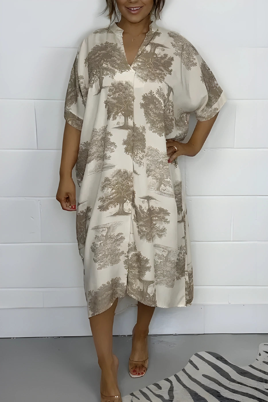 Oversized Midi Tree Dress