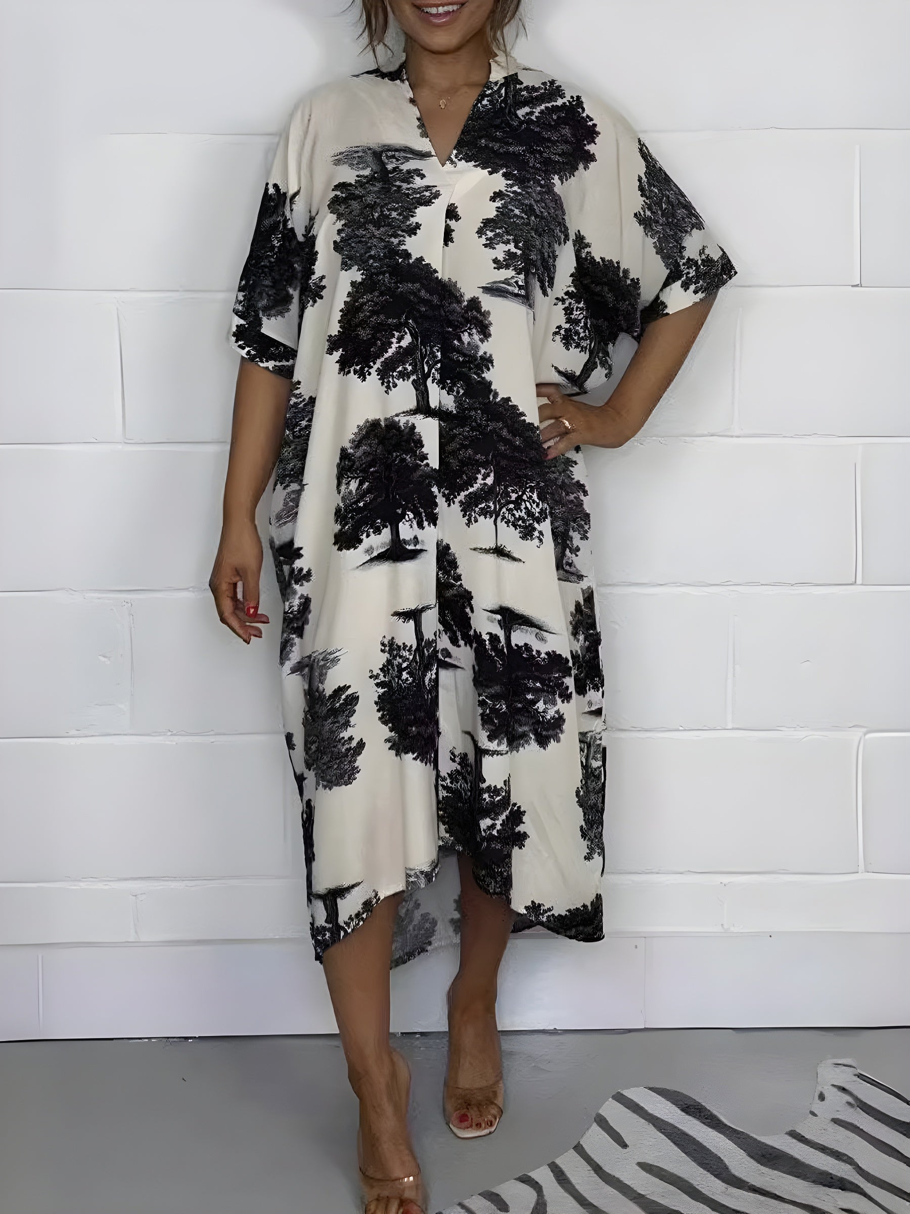 Oversized Midi Tree Dress