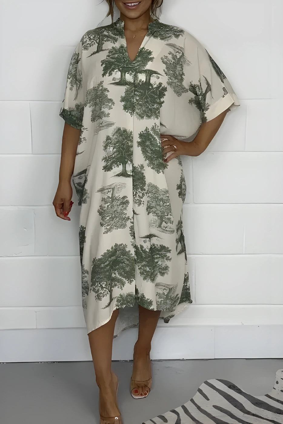 Oversized Midi Tree Dress